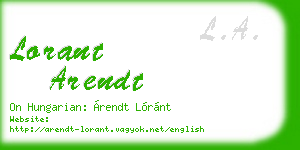 lorant arendt business card